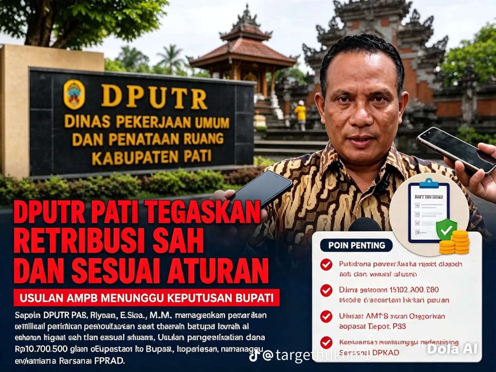 DPUTR Pati Tegaskan Retribusi Rp840 Ribu untuk Warung di Tanah Pemerintah Adalah Sah