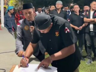 Squad Nusantara DPC Pati Tandatangani Pakta Integritas, Teguhkan Komitmen Jaga Kondusifitas 